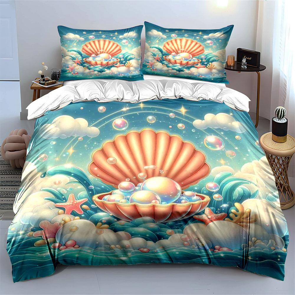 Shell, Pearls, Starfish, Clouds. Bedding Sets Duvet Cover Sets Duvet Covers Pillowcases(1*Duvet Cover 2*Pillowcases Without Duvet Insert)