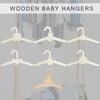 10pcs Practical Sturdy Wood Hangers for Children's Clothes Portable Accessory for Baby Dresses Pants and Outerwear