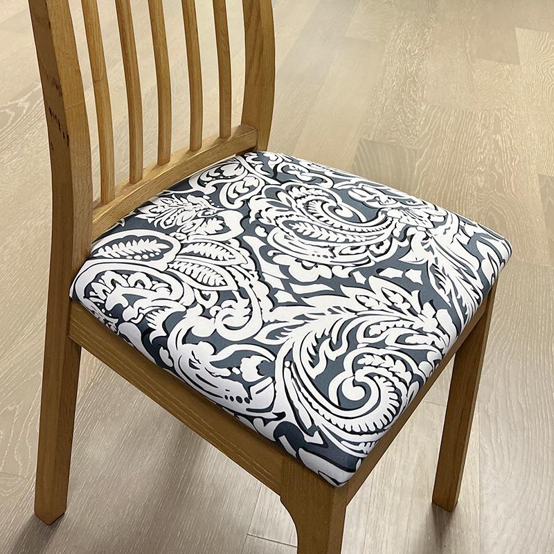Seat Covers For Dining Room Stretch Printed Dining Chair Cover Upholstered Chair Seat Cushion Slipcovers For Kitchen, Office 1Pc