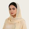 Womens Chiffon Scarf With Rhinestone Pearl Embellishment Ethnic Style Long Wrap Headband Accessory Elegant Lady Fashion