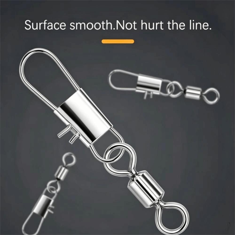 50pcs with Interlock Snap Fishhook Lure Connector Stainless Steel Fish Interlock Snap  Fishing