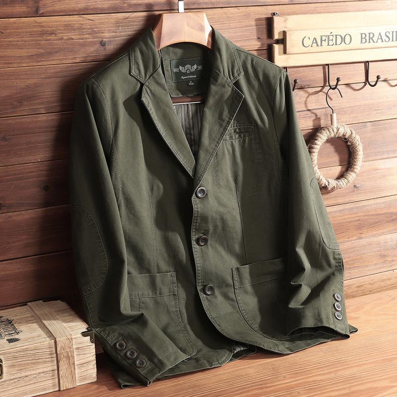 Giacca da Uomo Primavera e Autunno Taglie Forti Stile Italiano Gentleman Business Blazer Casual a Tre Bottoni con Revers Ampio