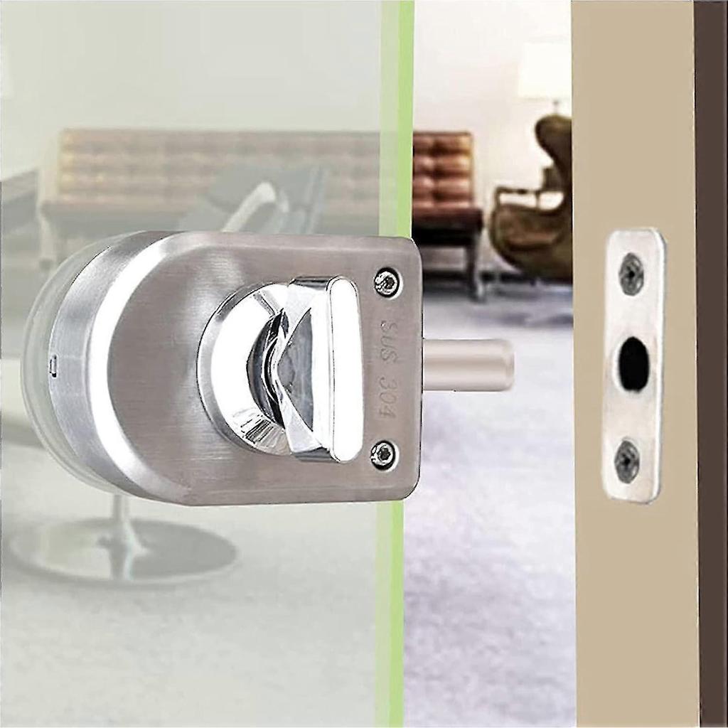 Glass Door Lock Stainless Steel Glass Door Lock Floor Latch Lock Bolt Ground Lock For Bathroom Toilet Shop Glass Doors - RIpj less