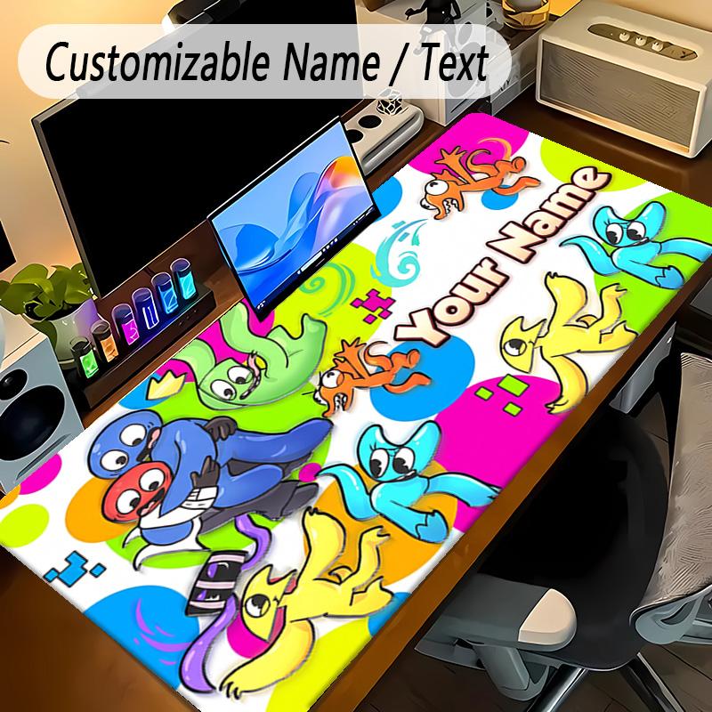Large Mouse PadRainbow Friends Custom Name Text Personalized Desk Mat Non Slip Gaming Pad