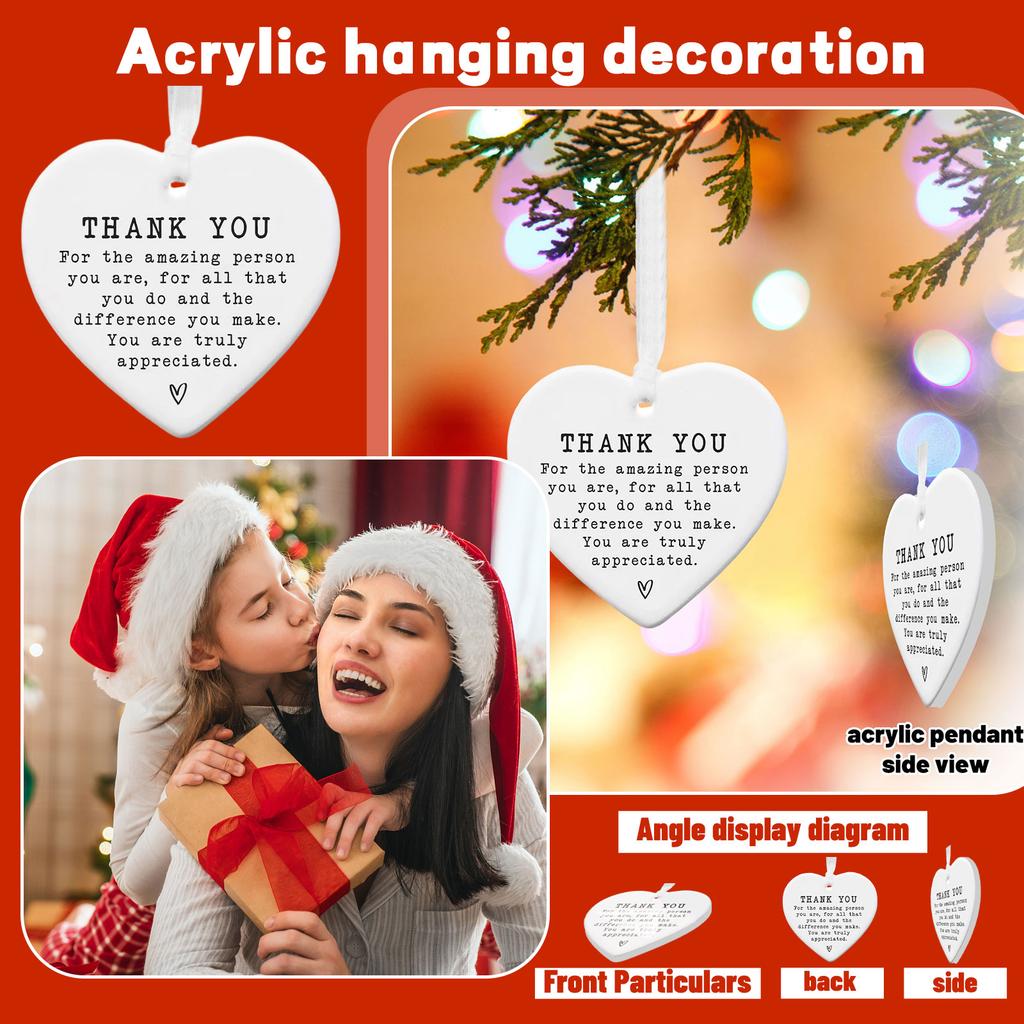 Thank You Gift Pendant Acrylic Hanging Ornament For Mother's Day, Valentine's Day, Home Decoration Gift