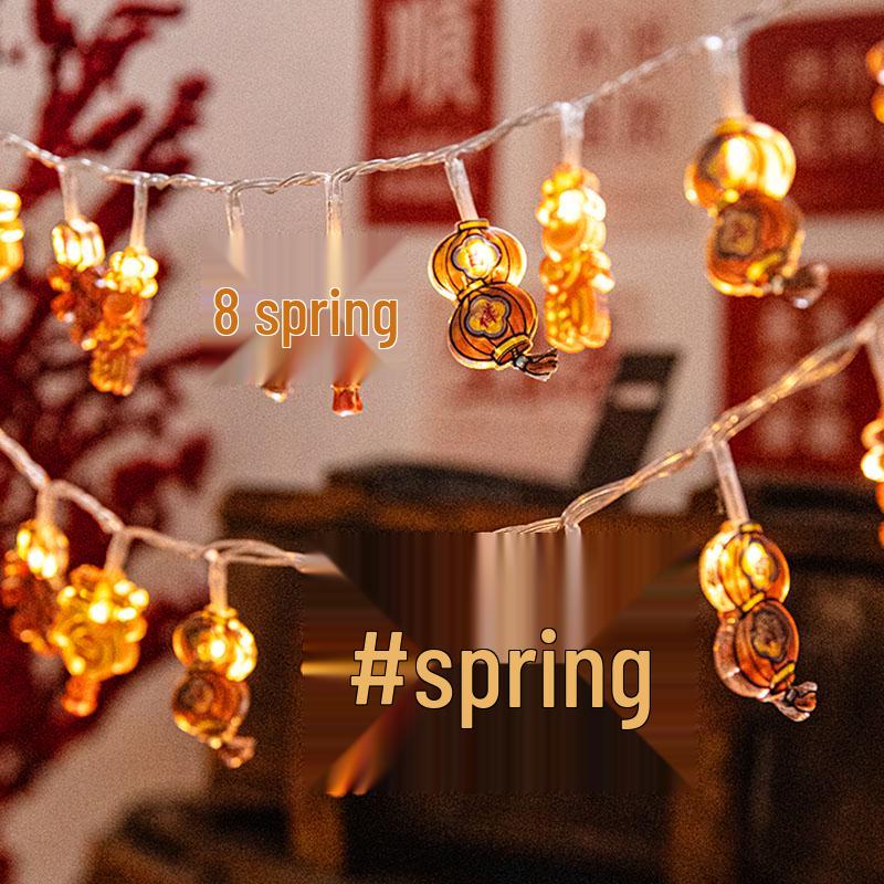 

LED New Year Lantern String Lights: Festive Colored Light Strip for Balcony and Spring Festival Decoration 2m 10 lights battery