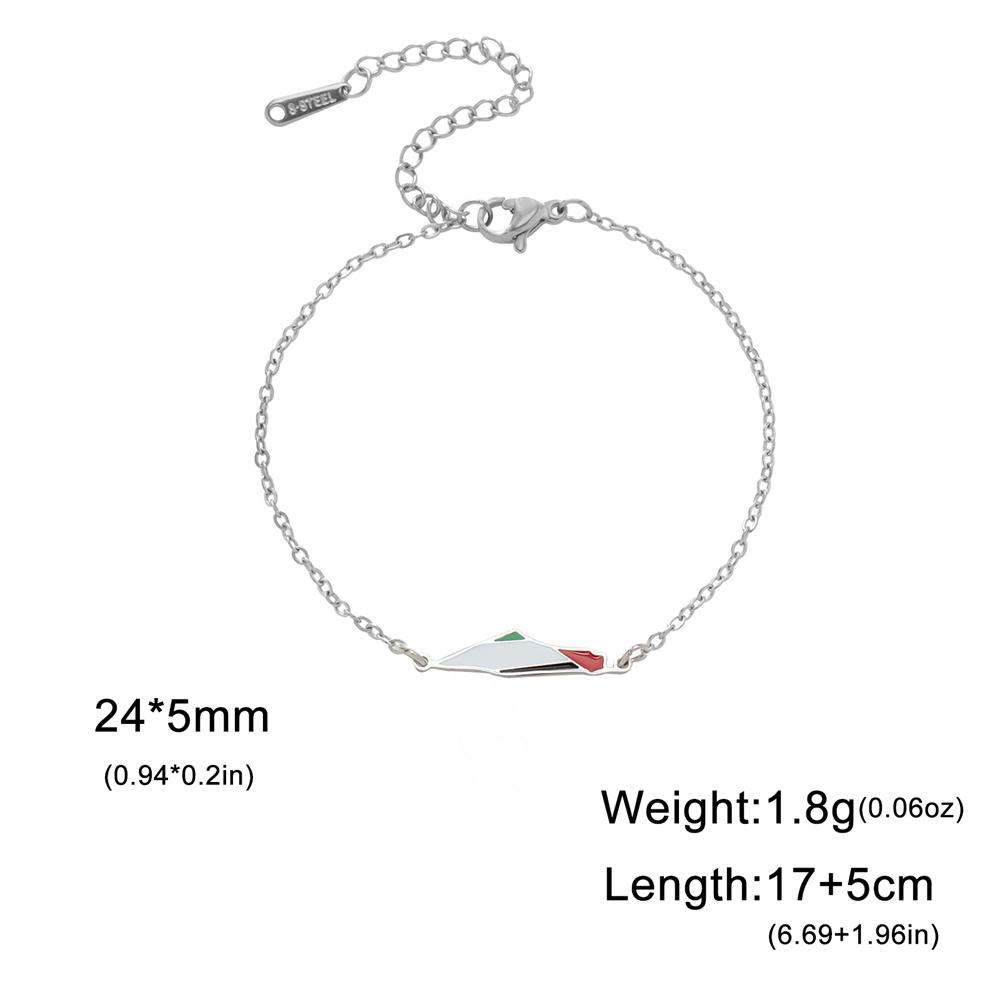 My Shape Palestine Map Flag Charms Bracelets for Women Stainless Steel Palestine Country Geography Map Pendant Bangle Jewelry 17cm