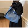 New Trendy Casual Denim Bag Women's Large-capacity Commuter Shoulder Bag Fashionable Portable Tote Bag