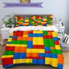 3-delige beddengoedset Bouwsteen legpuzzel Bevat 1 Dekbed + 2 Kussenslopen, Zonder Kussenvullingen, Zacht Comfortabel, Lichtgewicht Br