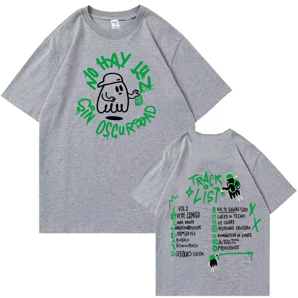 Feid Ferxxo Don't Be Afraid of the Dark Harajuku Fashion T-Shirt Men's and Women's Crew Neck Short Sleeve Shirts Printed Cotton