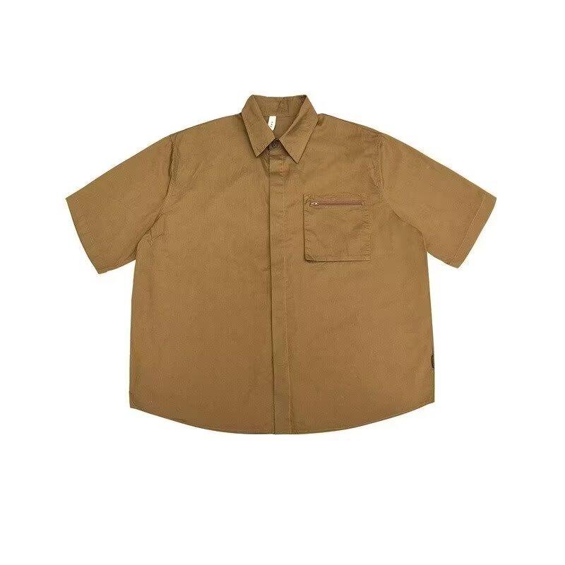 Retro košile Pánský letní outfit Hong Kongský styl Studentský volný a niche design Zábavný nový pánský top pro venkovní nošení 2024