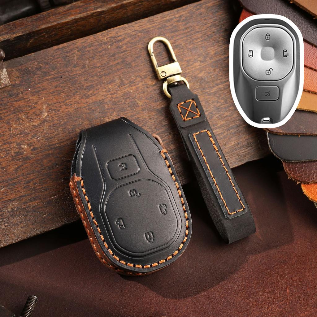 Special GAC Trumpchi e8 key set PRO new energy vehicle MAX genuine leather car key bag shell buckle for men and women