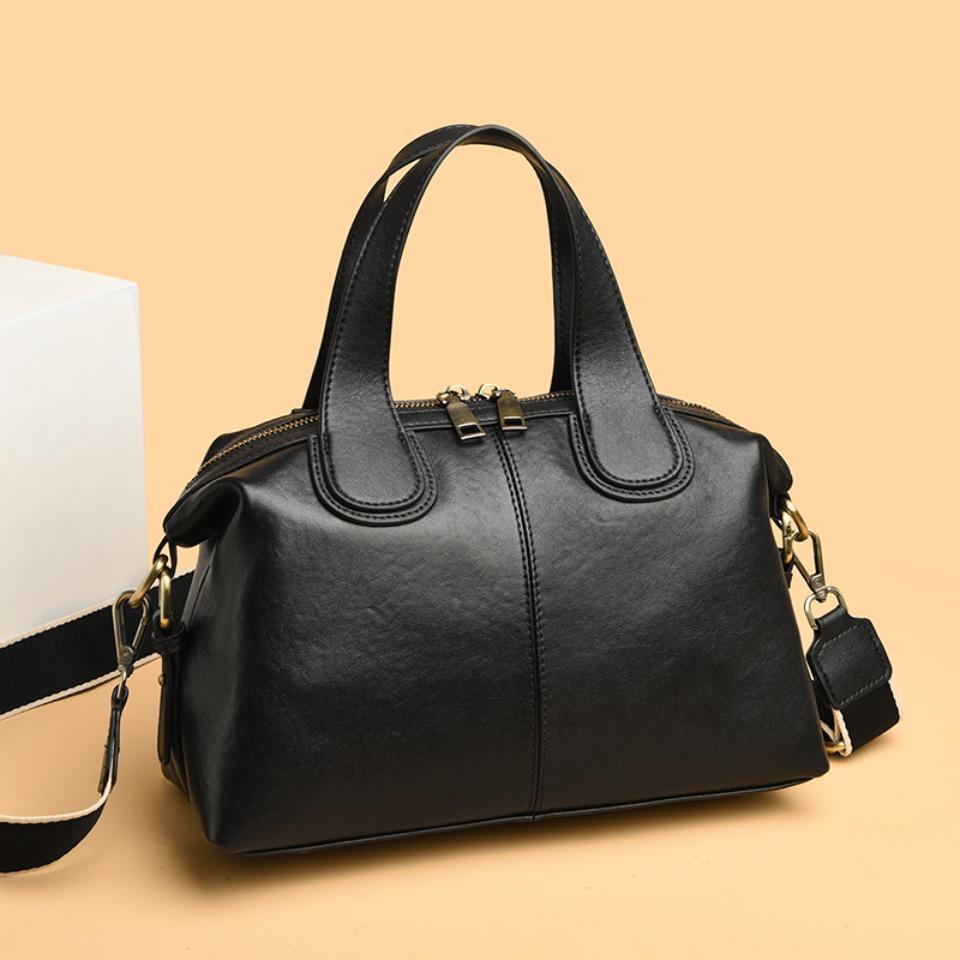 100% Genuine Cowhide Leather Women's Handbag Casual Ladies Tote Bag Shoulder Messenger Bag Female Daily Commute Crossbody Bag