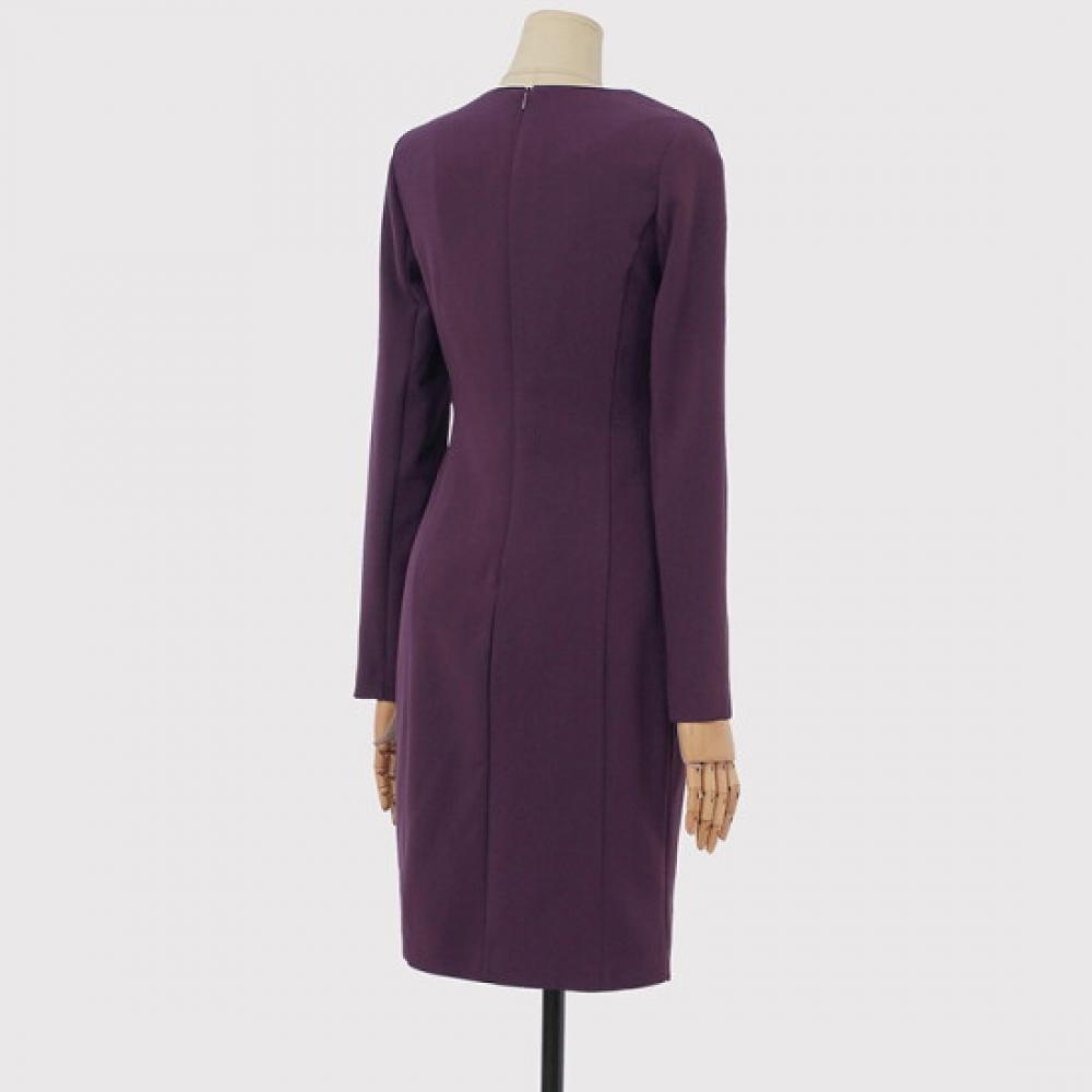 Win Brooch Set Asymmetrical Peplum Dress