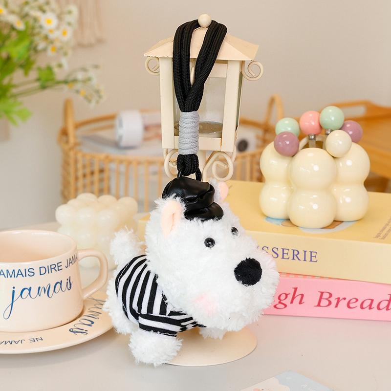 Kawali Puppy Plush Dog Toy Bag Decoration Keychain Pendant  Creative Stuffed Doll Cute West Highland Terrier Kid Birthday Gift