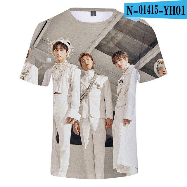 Kpop Monsta X 3d Printed T Shirt Women Men Harajuku T -Shirt K -Pop Team Member Tshirt Short Sleeve T Shirts Streetwear Clothes 