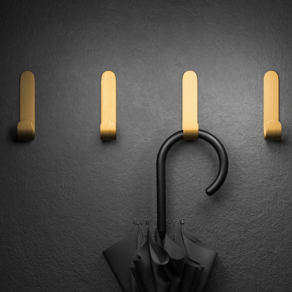 J Shaped Key Holder Gold Coat Hook Punch-free Furniture Hardware  for Kitchen Bathroom