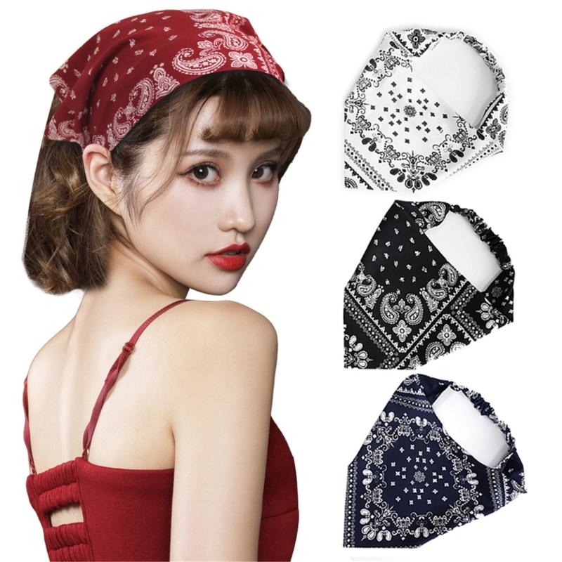 Elegant Headbands Vintage Bandana Flower Print Headpieces Elastic Hair Accessories Women's Fashion Headbands