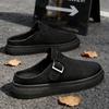 Platform Mules for Men Closed Toe Slip On Shoes Wide Toe Open Back Casual Loafers Slippers Flat Sneakers Non-Slip Lazy Drivers