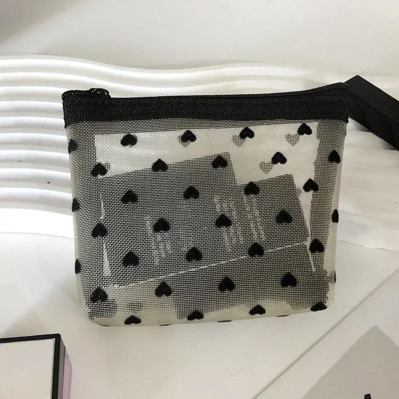 New Mesh Transparent Cosmetic Bags Small Large Clear Purple Makeup Bag Portable Travel Toiletry Organizer Lipstick Storage Pouch