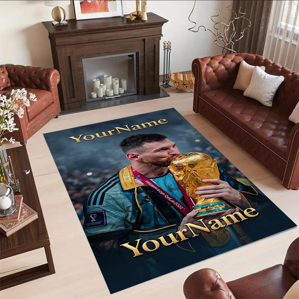 Messi 260 Customize Text Floor Rug Office Rug Design for Hallway Decorate room Game Room Living Rooms Anti-slip Rug Office home decor