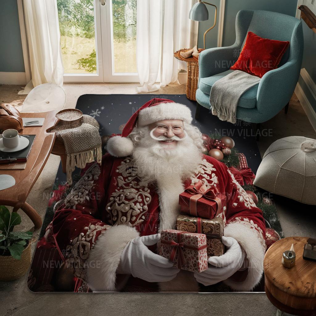 House Entrance Carpet Home Door Mat Living Room Bath Foot Bathroom Non-slip Water Absorption Rugs Bath Merry Christmas Winter