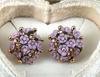 Korean Style Ceramic Rose Stud Earrings and Ear Cuffs
