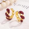 Red Twist Winter New Year High-End Earrings for Women - 2026 Popular Style