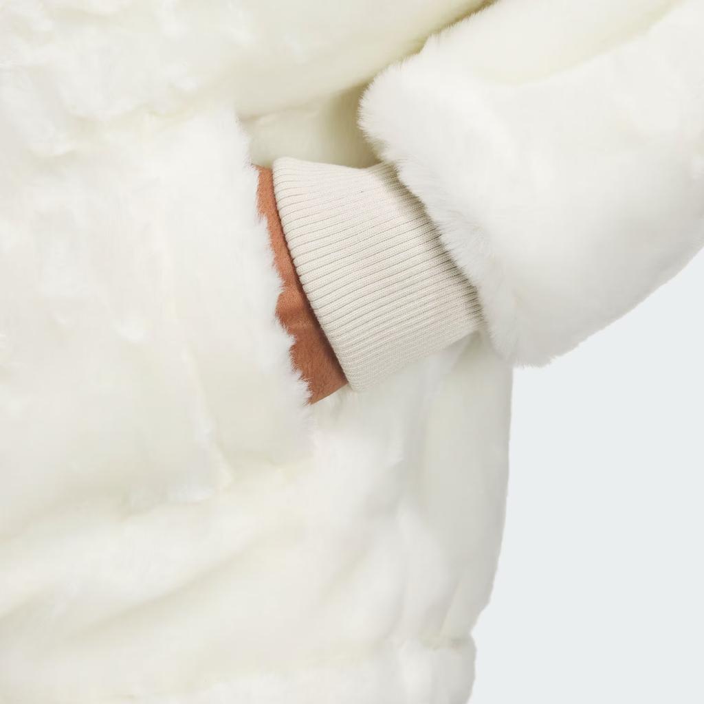 Adidas Originals Fur Jacket Solid Color Casual Sports Long Sleeve Jacket Unisex Jackets Han-Jade-White JD3777