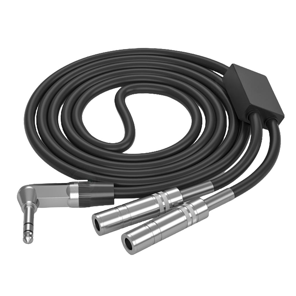 Gold Plated 6.35mm 1/4 Inch Splitter Y Cable 1/4 Inch 6.35mm To Dual 1/4 Inch 6.5mm Jack Audio Aux Cable for PC Mixer