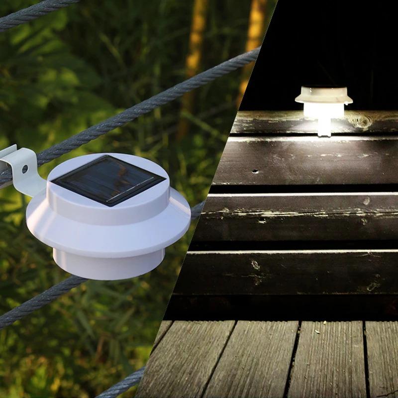 Outdoor Solar Gutter Lights 3 9 LEDs Fence Light Waterproof Security Lamps For Eaves Garden Landscape Pathway B Solar Lights