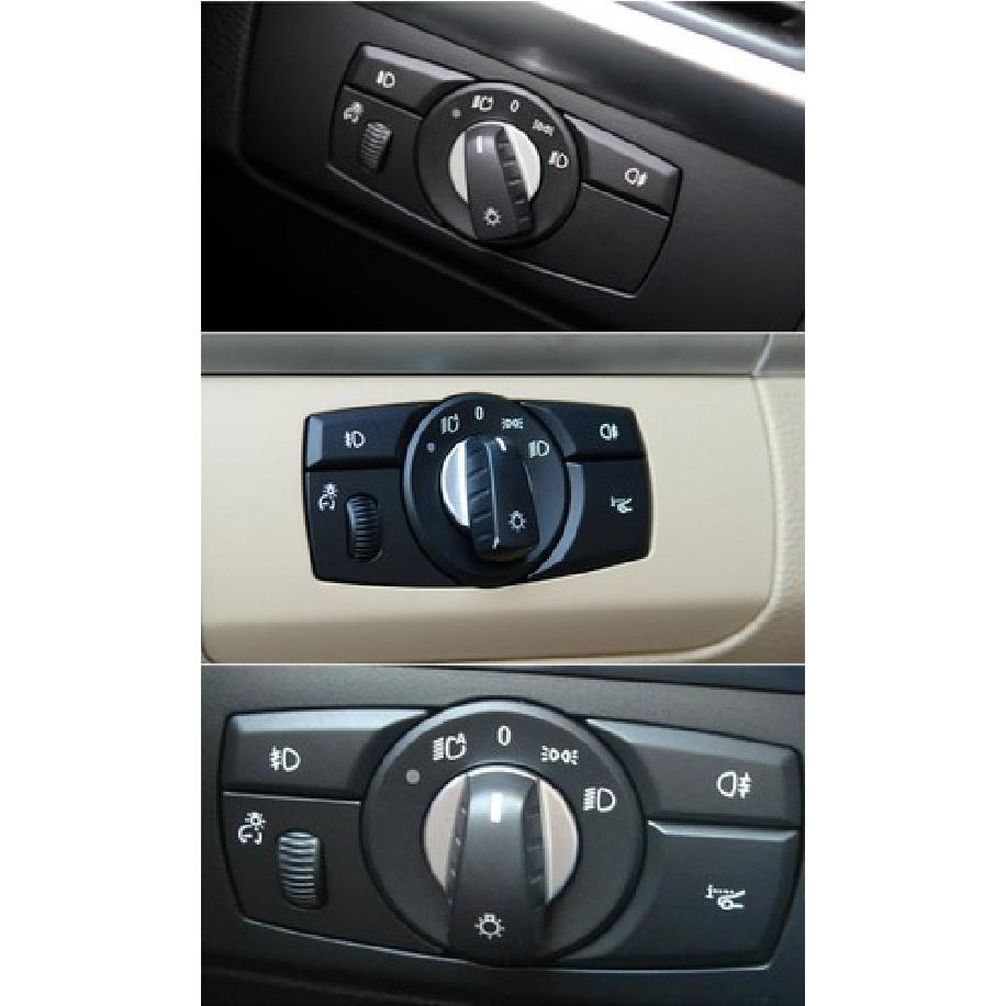 Black Red ABS Car Headlight Switch Knob Trim For BMW X5 X6 Z4 E70 E71 E89 E60