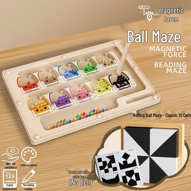 Children’s Magnetic Bead Maze Toy - Focus, Logical Thinking, Color Sorting, Early Education