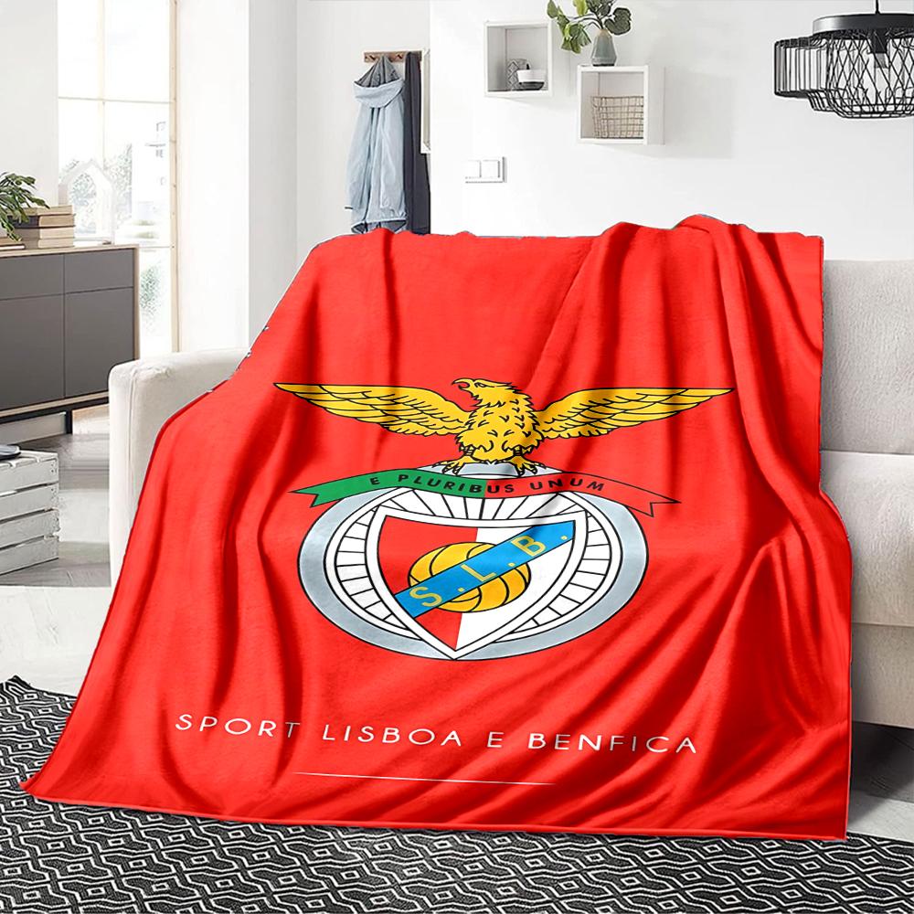 1Pc Benfica Football Crest Blanket For Couch Bed Plush Cozy Fuzzy Blanket Super Soft Warm Blankets For Fall And Winter 0918220
