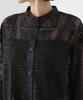 Nano Universe Band Collar Lace Shirt Be Paired with Other F 010 Black Women's (Can Items) 673-5120315