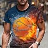Plus Size Men's Basketball Pattern 3D Printed Round Neck Short Sleeved T-shirt Summer Fashion Casual Comfortable Versatile Top