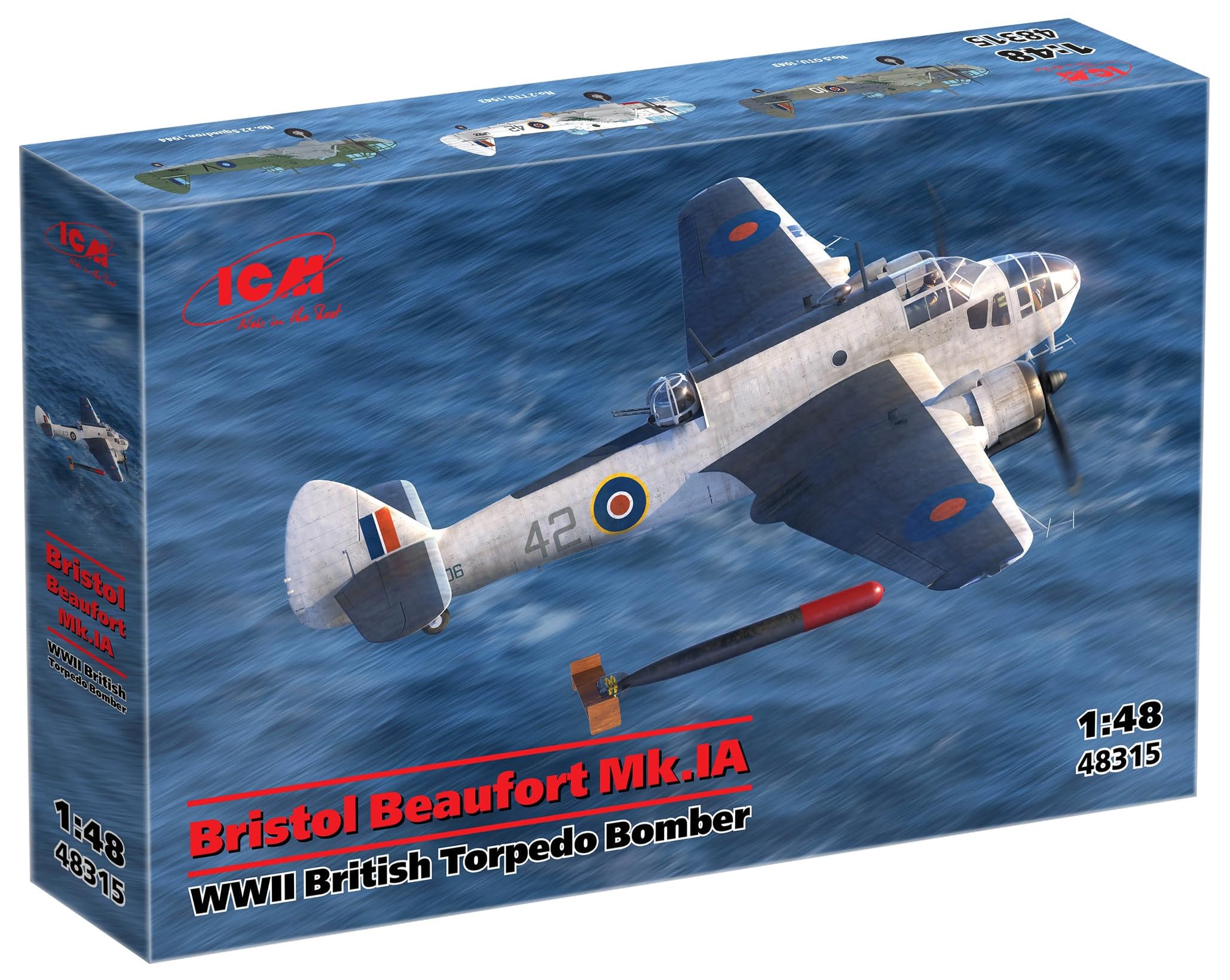 

Пластиковая модель торпедоносца ICM Bristol Beaufort 48315 1/48 Mk.IA (Самолет)