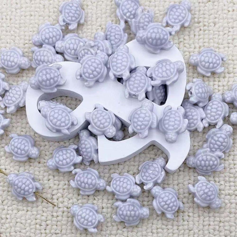 10pcs Handmade Craft Sea Turtle Bead Ceramic Jewelry Making Material  Women