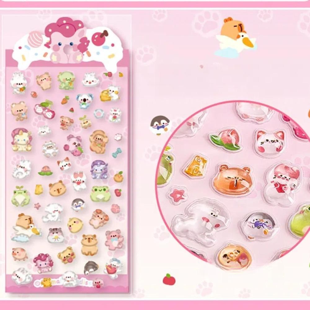 2pcs Creative Stationery Stickers PVC Diary Decoration New 3D Stickers  Students Gifts