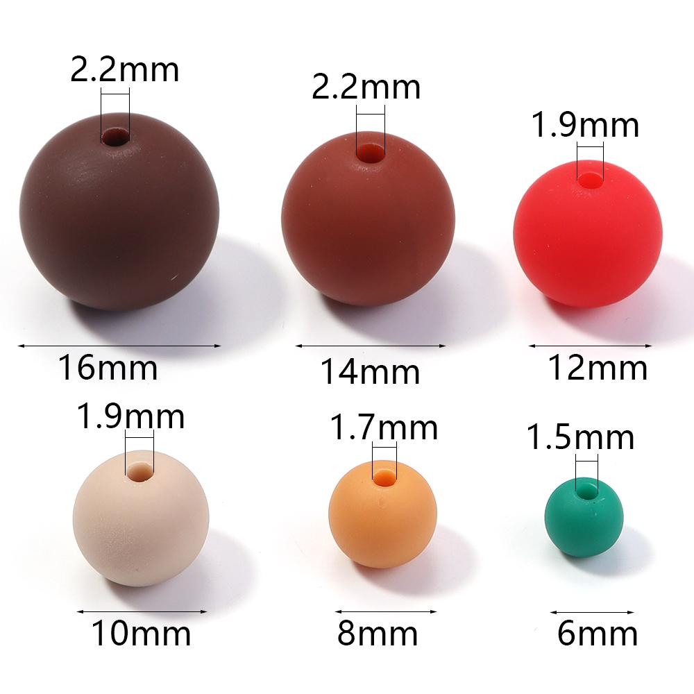 20-100pcs Acrylic Rubber Beads 6/8/10/12/14/16mm Christmas Color Round Loose Beads For Jewelry Making DIY Bracelets Necklace
