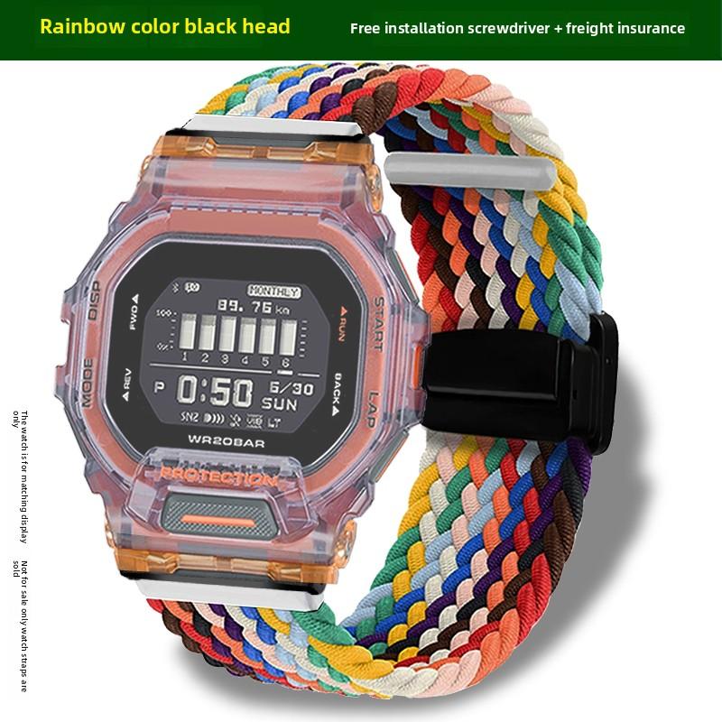 8 Colors Scalable Watchband Magnetic Metal Buckle For Casio G-shock 3506 GBD-200SM GBD-200 Cat Nylon Canvas Watch Strap Men Band