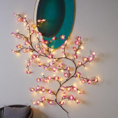 48/72/96/144LED Vine Tree Light Strip USB Charging Blossom Phalaenopsis Lamp Remote Control for Christmas Party Wall Decoration