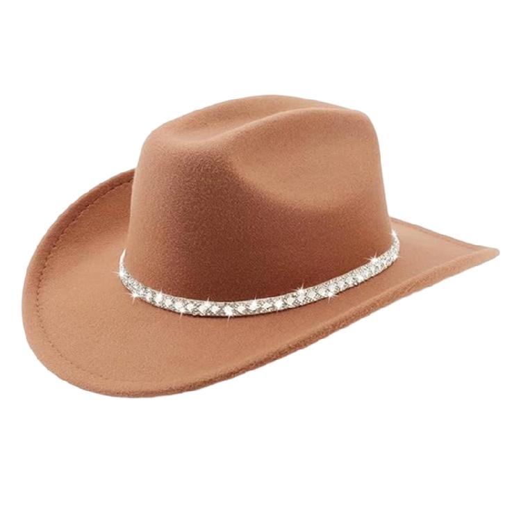 

Elegant Rhinestones Embellished Western Hat In Soft Woolen Perfect For Festivals And Outdoor Use хаки