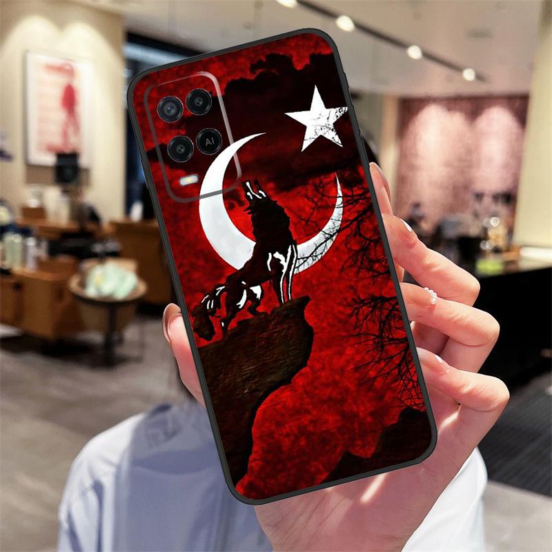 Türkei Flagge Hülle Für Oppo A94 A74 A54 A18 A38 A58 A78 A98 A40 A60 A80 A16 A76 A96 A15 A17 A77 A57S Cover
