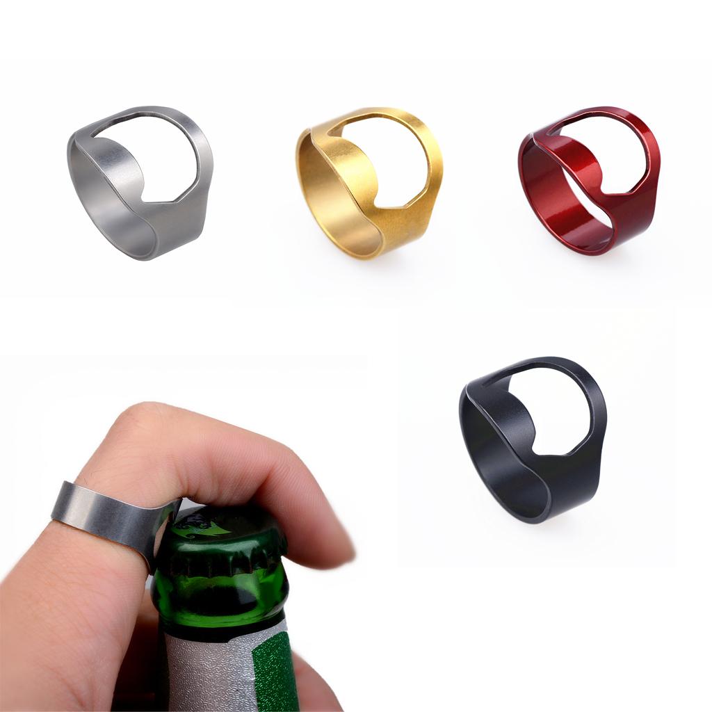 2Pieces Men Stainless Steel bear rod Opener Ring Bike for Home