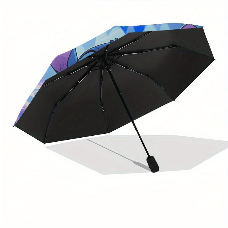 Stitch, Sorcerer Automatic Opening and Closing Umbrella, Compact Travel Umbrella, Lightweight and Portable, Suitable for Beach Commuting Bus