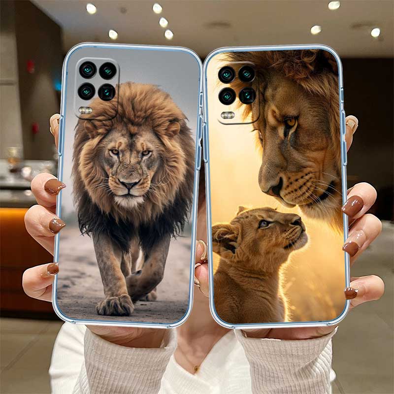 Animal Lion Transparent Phone Case for Motorola Moto G7 G8 G9 G84 G85 G73 G24 G15 Z2 Play Power Plus