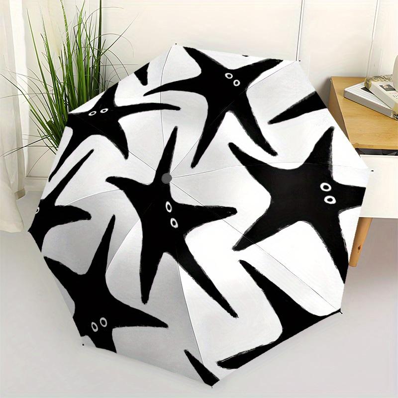 1pc Starfish Creatures Automatic Open/Close Umbrella with Windproof, Functional Design, 8-Rib Sturdy Canopy