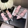Fashion New Style Women Patent Pink Slippers Spring Summer Flats Pointed Toe Dress Shoes Designer Elegant Shallow Party Zapatos Mujer