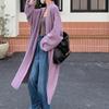Autumn and winter new medium and long knitted cardigan women's loose lazy style commuting versatile sweater jacket